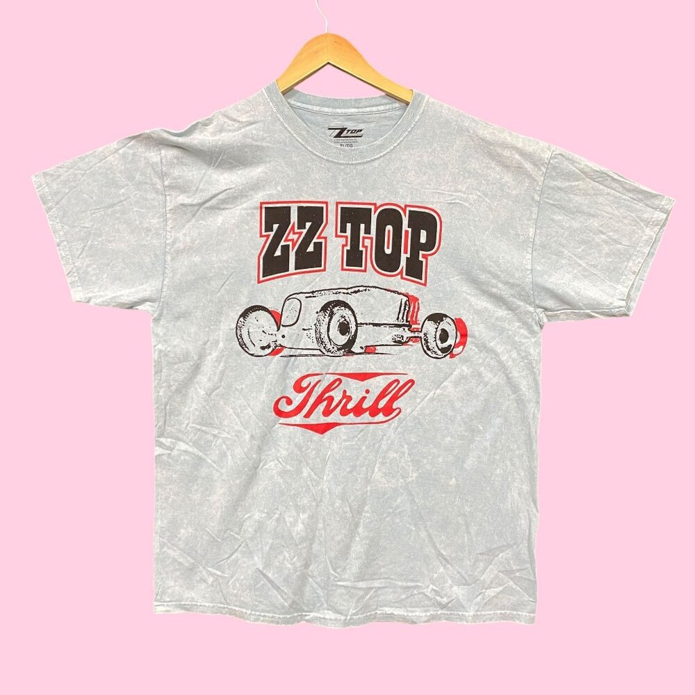 ZZ Top Thrill Rock Band Mineral Wash Tee XL